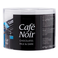 Chokolade Café Noir Lys/mørk 4,5g 2 dåser a 150 stk/pak