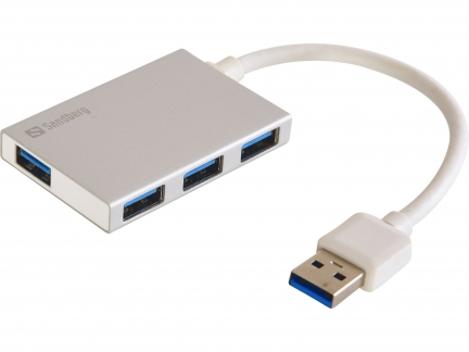 USB 3.0 Pocket Hub 4 Ports, Silver