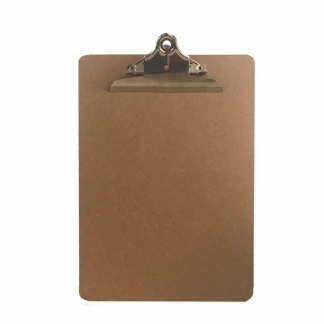 Clipboard A4 MDF m/kraftig klemme brun 