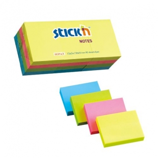 Notesblok 38x51mm 100 Blad 12 Pakke Assorteret