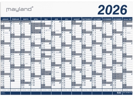 Kæmpekalender 1x13 mdr. PP-plast rør 2026